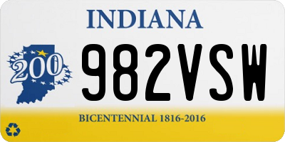 IN license plate 982VSW