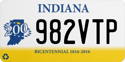 IN license plate 982VTP