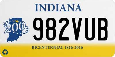 IN license plate 982VUB