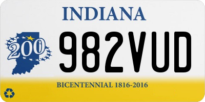 IN license plate 982VUD