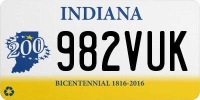 IN license plate 982VUK