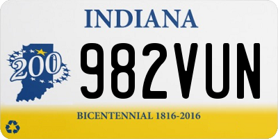 IN license plate 982VUN