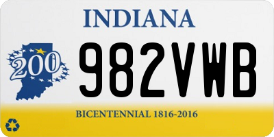 IN license plate 982VWB