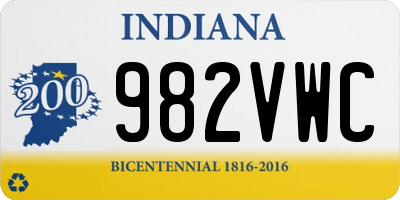 IN license plate 982VWC