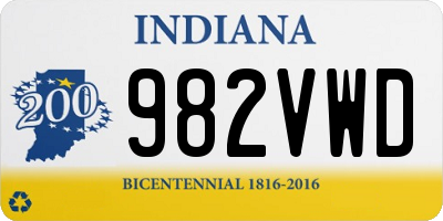 IN license plate 982VWD