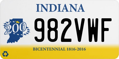 IN license plate 982VWF