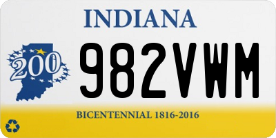 IN license plate 982VWM