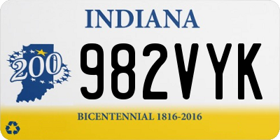 IN license plate 982VYK