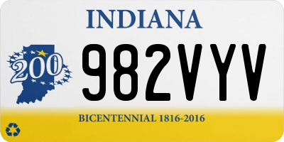 IN license plate 982VYV