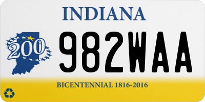 IN license plate 982WAA