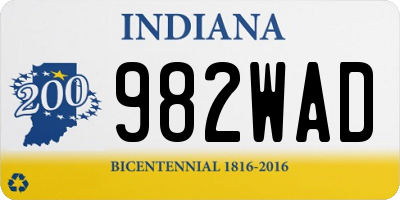 IN license plate 982WAD