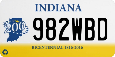 IN license plate 982WBD