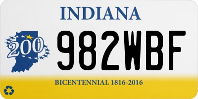 IN license plate 982WBF