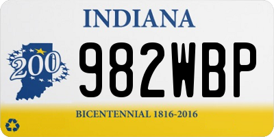 IN license plate 982WBP