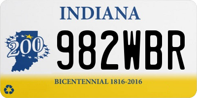 IN license plate 982WBR
