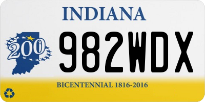 IN license plate 982WDX