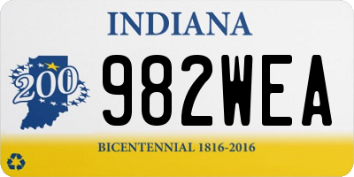 IN license plate 982WEA