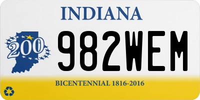 IN license plate 982WEM