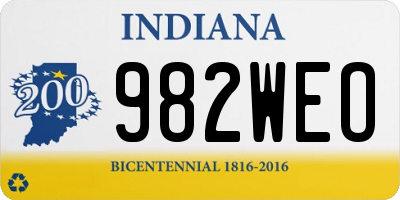 IN license plate 982WEO