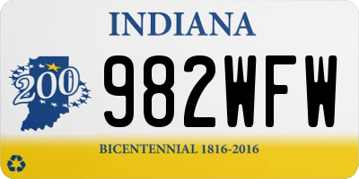 IN license plate 982WFW