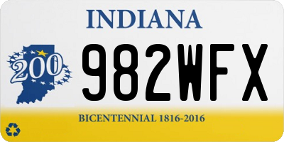 IN license plate 982WFX