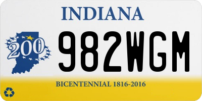 IN license plate 982WGM