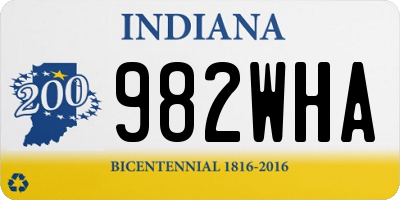 IN license plate 982WHA