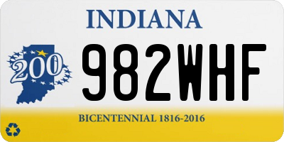 IN license plate 982WHF