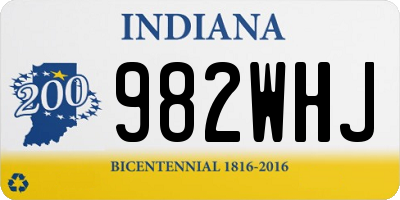 IN license plate 982WHJ