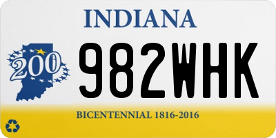 IN license plate 982WHK