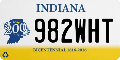 IN license plate 982WHT