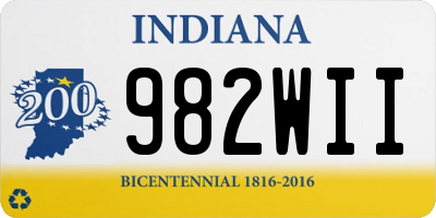 IN license plate 982WII