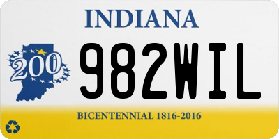 IN license plate 982WIL