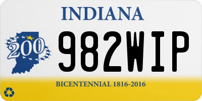 IN license plate 982WIP