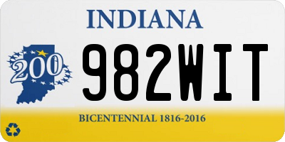 IN license plate 982WIT