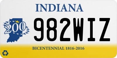 IN license plate 982WIZ