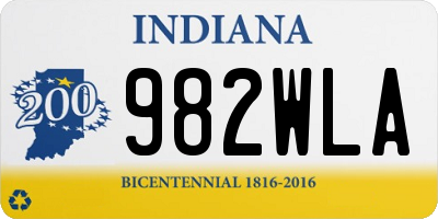 IN license plate 982WLA