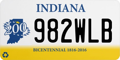 IN license plate 982WLB