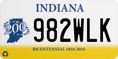 IN license plate 982WLK