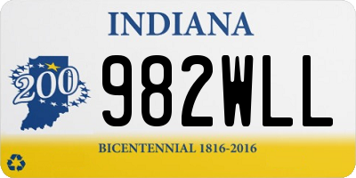 IN license plate 982WLL