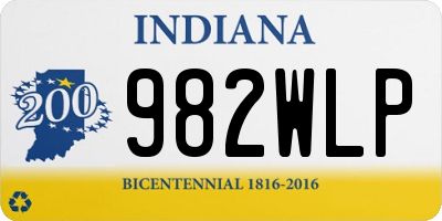 IN license plate 982WLP