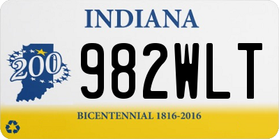 IN license plate 982WLT