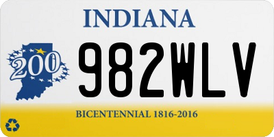 IN license plate 982WLV