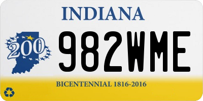 IN license plate 982WME