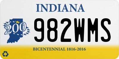 IN license plate 982WMS