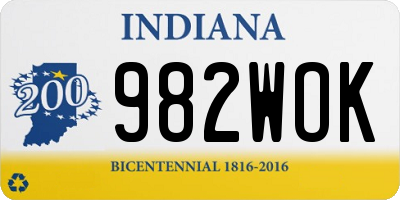 IN license plate 982WOK