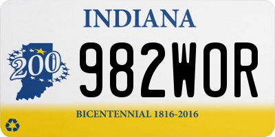 IN license plate 982WOR