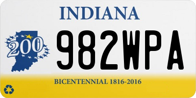 IN license plate 982WPA