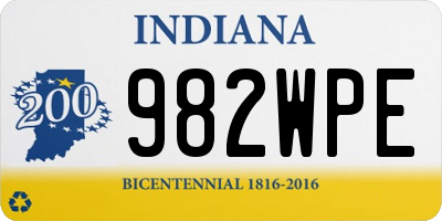 IN license plate 982WPE