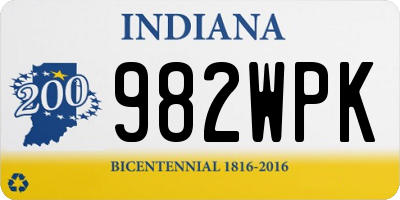 IN license plate 982WPK